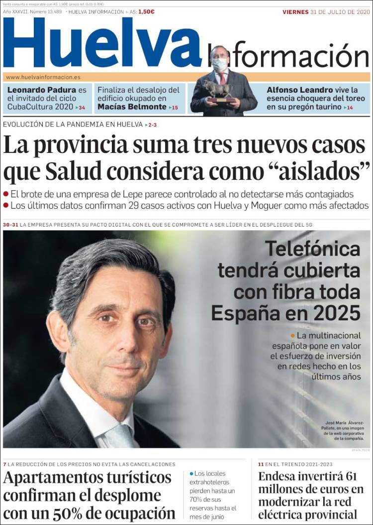 Portada de Huelva Información (Espa&ntilde;a)