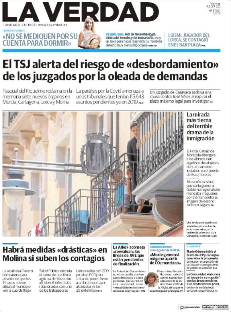 Portada de La Verdad de Murcia (Espa&ntilde;a)