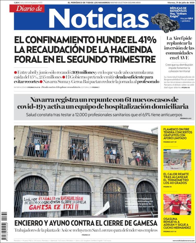 Portada de Noticias de Navarra (Espa&ntilde;a)