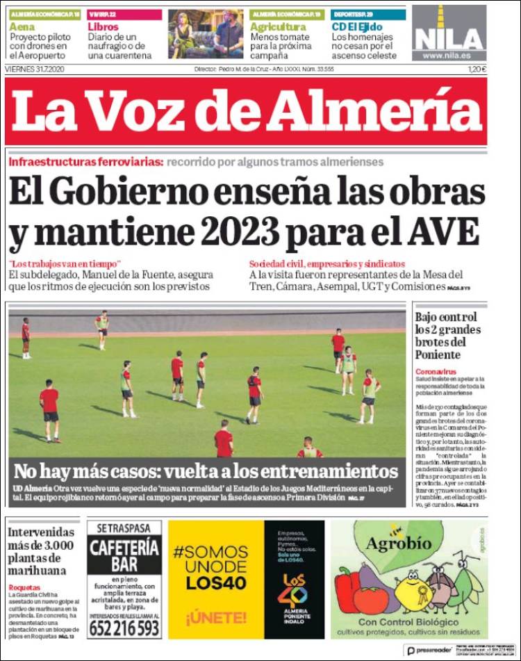 Portada de La Voz de Almería (Espa&ntilde;a)