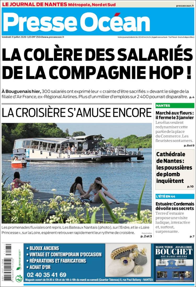 Portada de Presse Ocean (Francia)