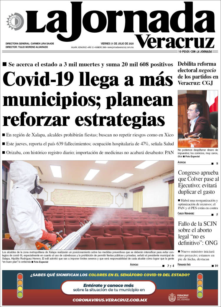 Portada de La Jornada Veracruz (M&eacute;xico)