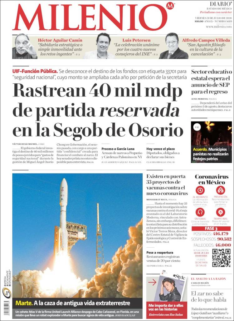 Portada de Milenio - Estado de México (M&eacute;xico)