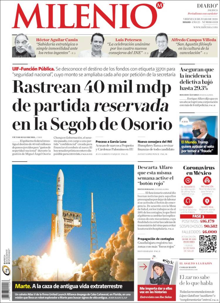 Portada de Milenio - Jalisco (M&eacute;xico)