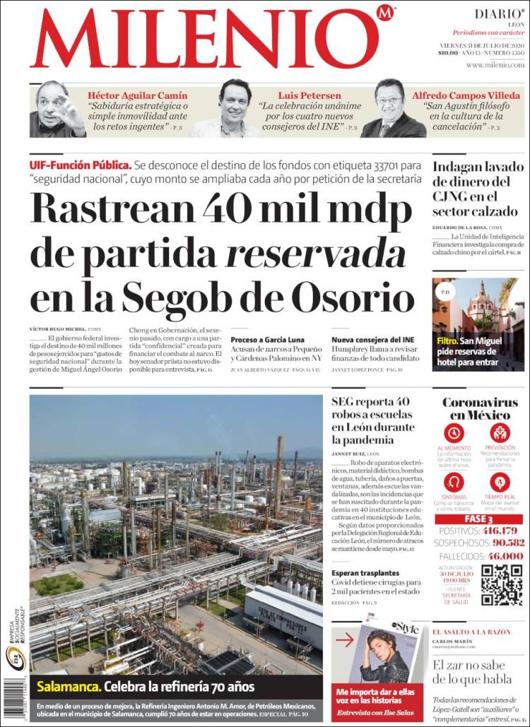 Portada de Milenio de León (M&eacute;xico)