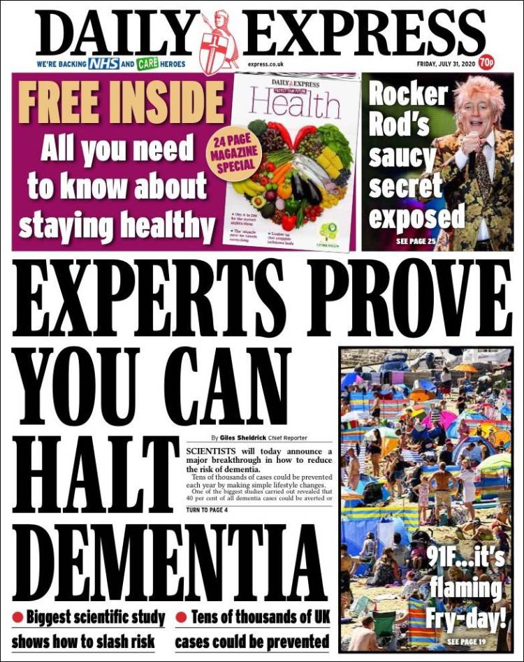 Portada de Daily Express (Reino Unido)