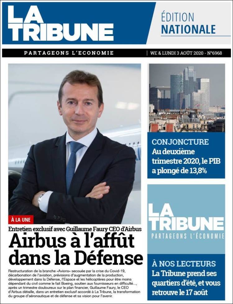 Portada de La Tribune (Francia)