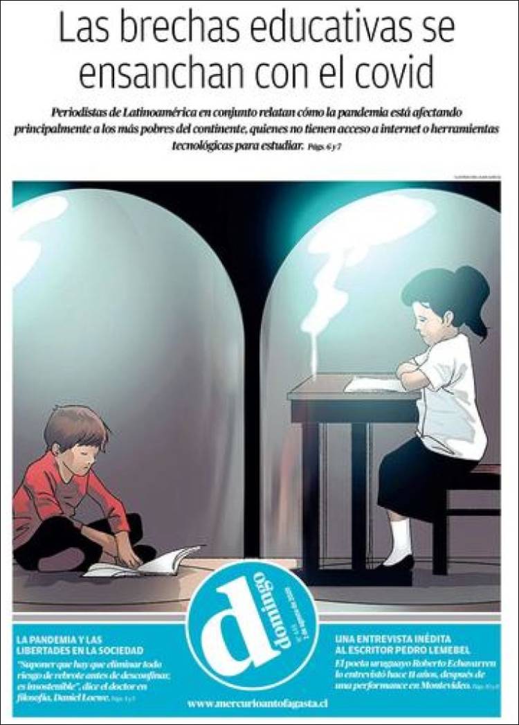 Portada de El Mercurio de Antofagasta (Chile)