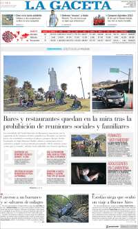 Portada de La Gaceta (Argentina)