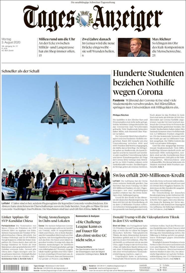 Portada de Tages-Anzeiger (Switzerland)