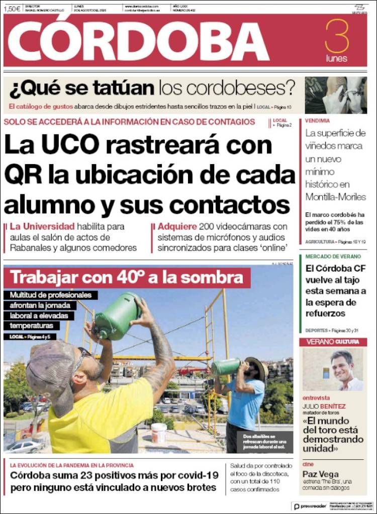 Portada de Diario de Córdoba (Espa&ntilde;a)