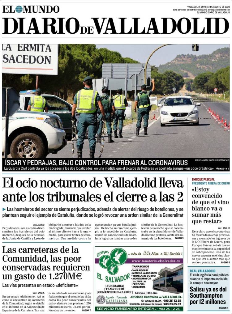 Portada de Diario de Valladolid (Spain)