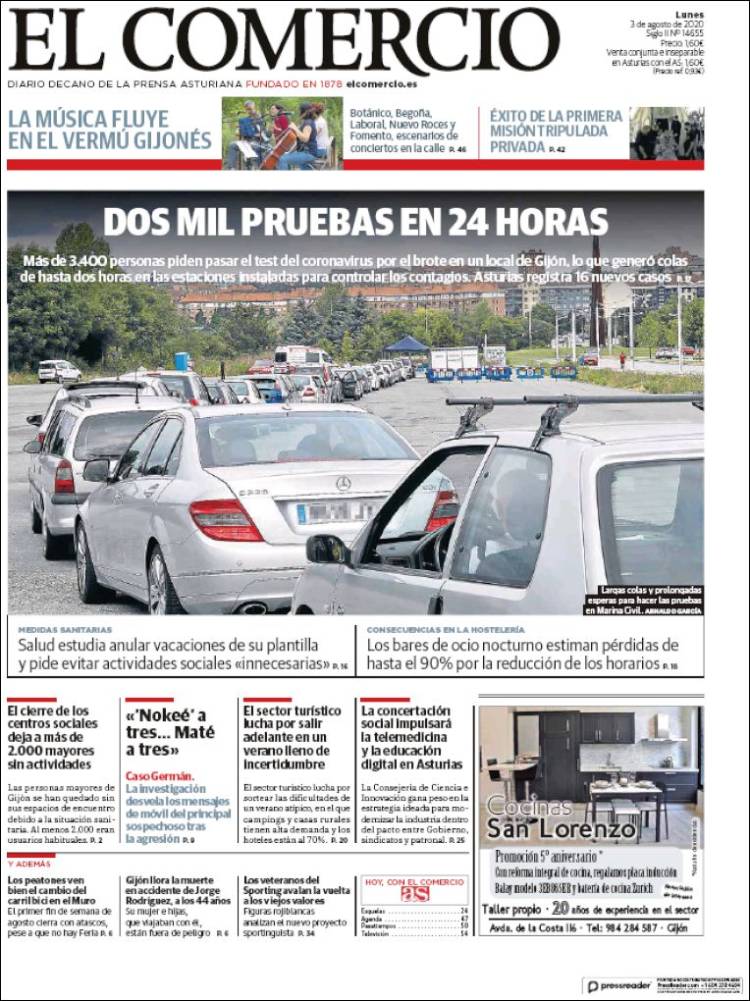 Portada de El Comercio - Gijón (Espa&ntilde;a)