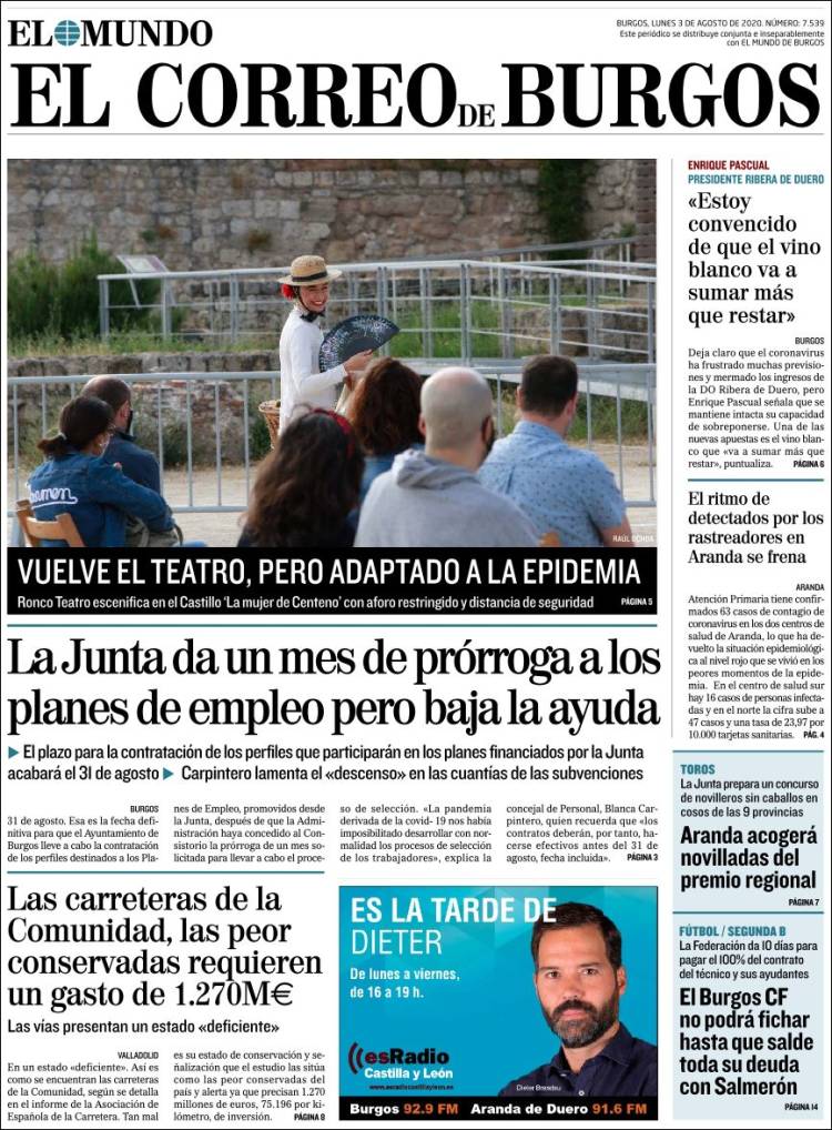 Portada de El Correo de Burgos (Espa&ntilde;a)