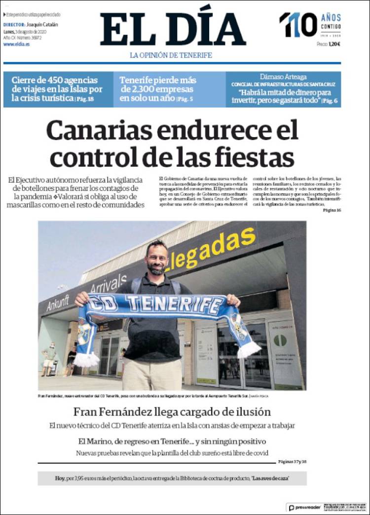 Portada de El Día (Espa&ntilde;a)