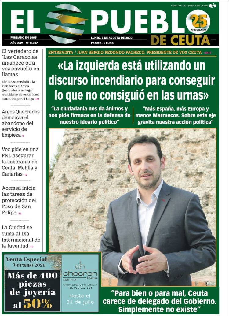 Portada de El Pueblo de Ceuta (Espa&ntilde;a)