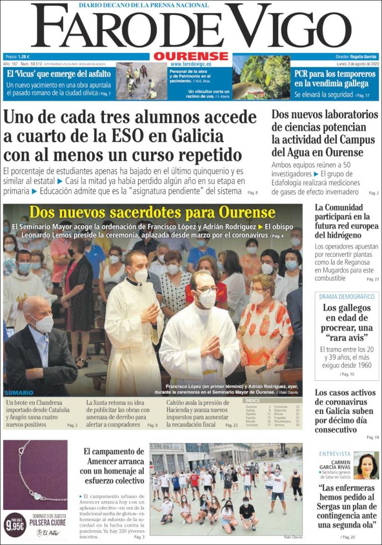 Portada de El Faro de Vigo - Ourense (Espa&ntilde;a)