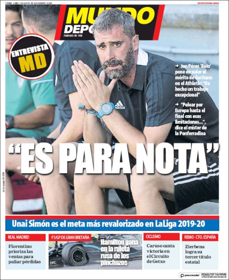 Portada de Mundo Deportivo Bizkaia (Espa&ntilde;a)