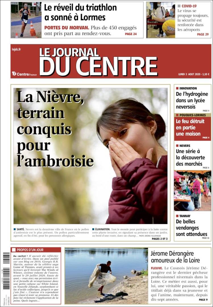 Portada de Le Journal du Centre (France)