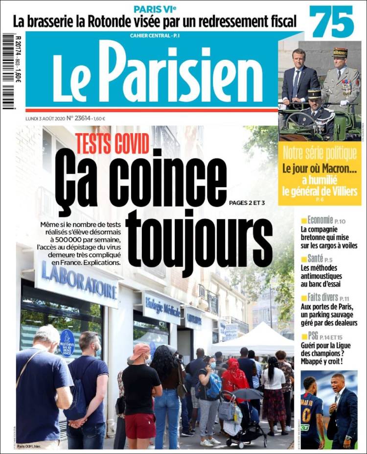 Portada de Le Parisien (Francia)