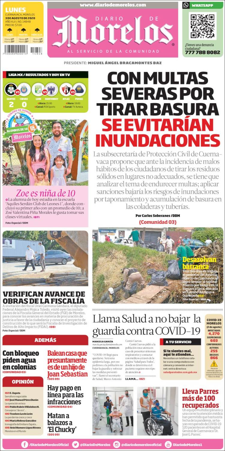 Portada de Diario de Morelos (Mexico)