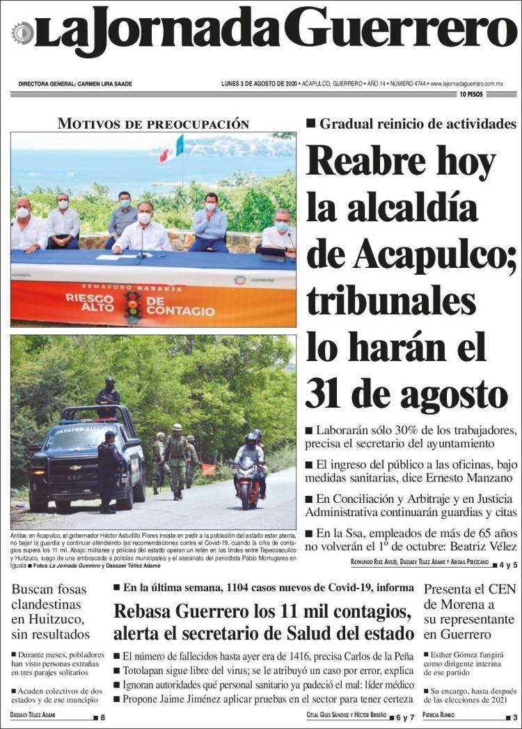 Portada de La Jornada de Guerrero (Mexico)