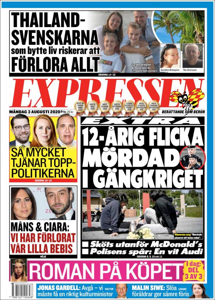 Portada de Expressen (Suecia)