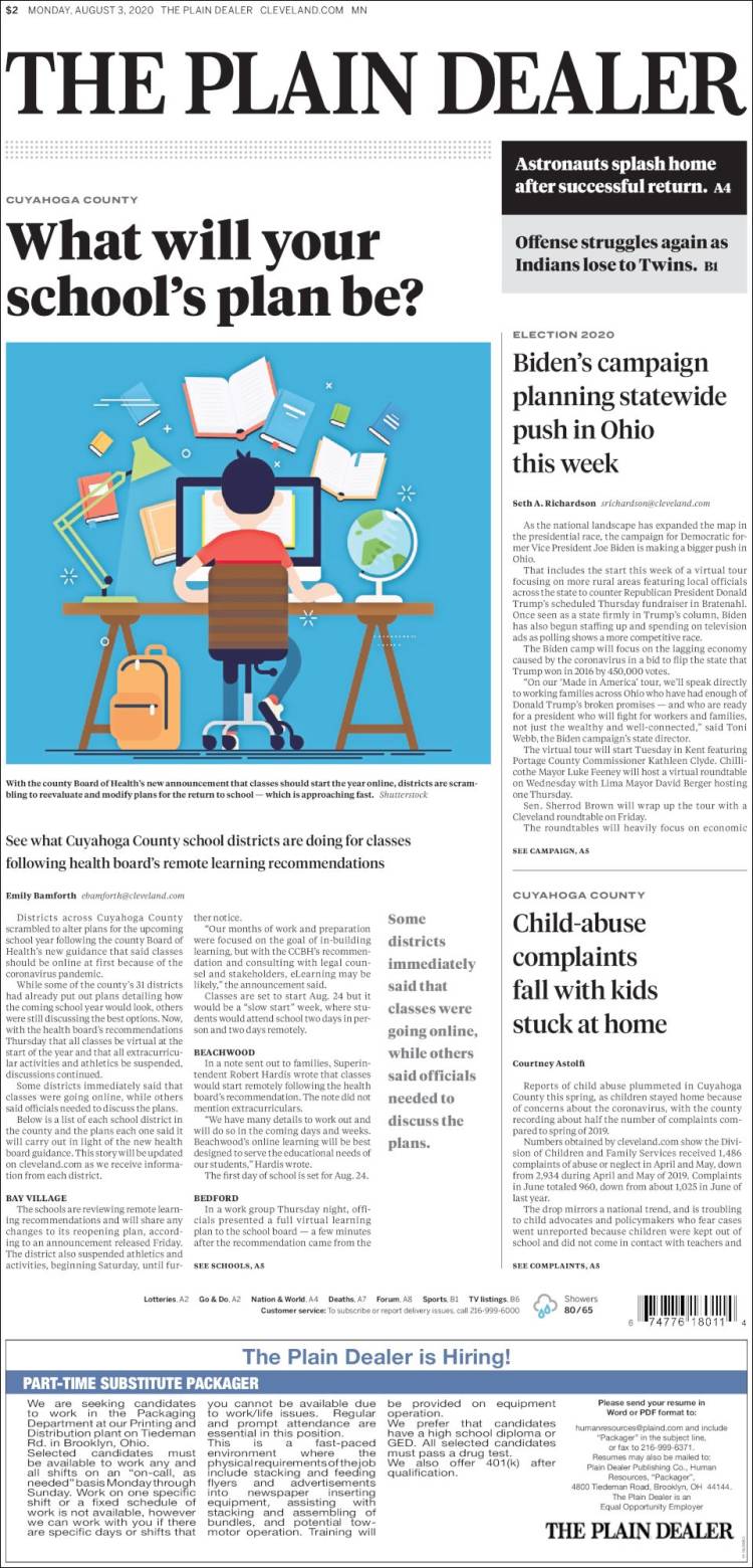 Portada de The Plain Dealer (USA)