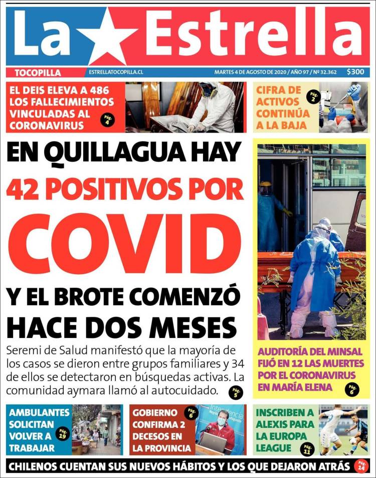 Portada de La Estrella de Tocopilla (Chile)