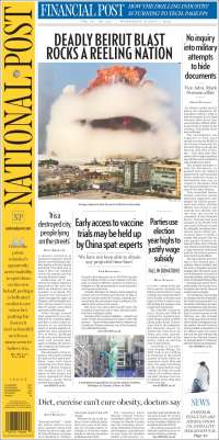 Portada de The National Post (Canadá)