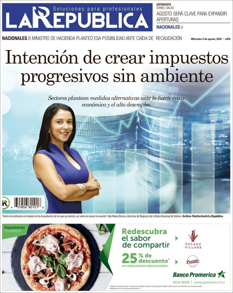 Portada de La República (Costa Rica)