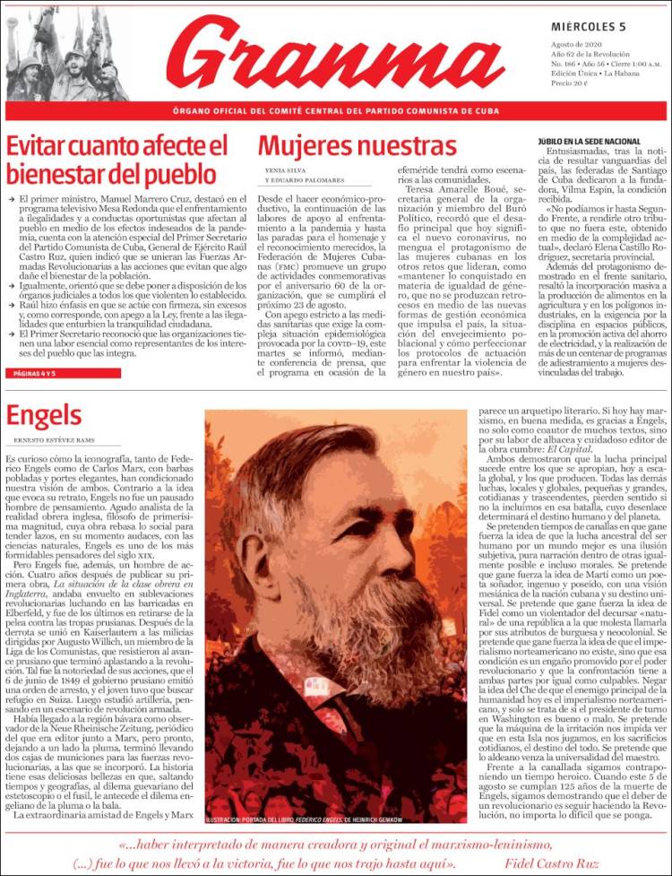 Portada de Granma (Cuba)