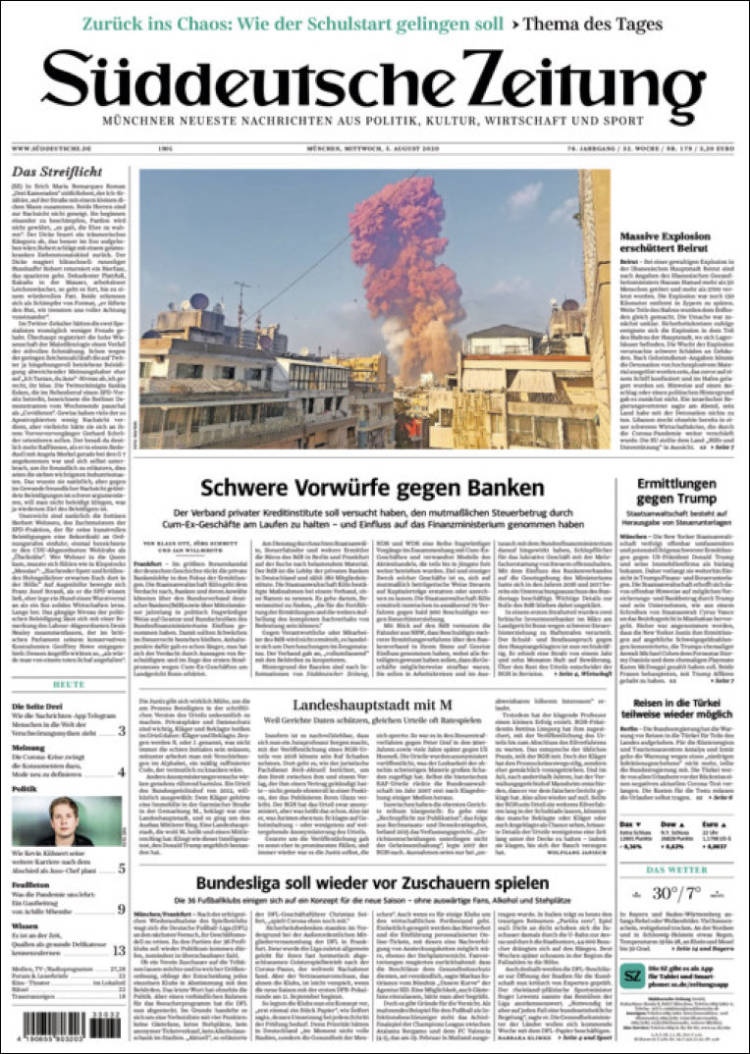 Portada de Sueddeutsche (Alemania)