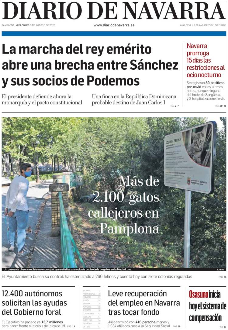 Portada de Diario de Navarra (Espa&ntilde;a)