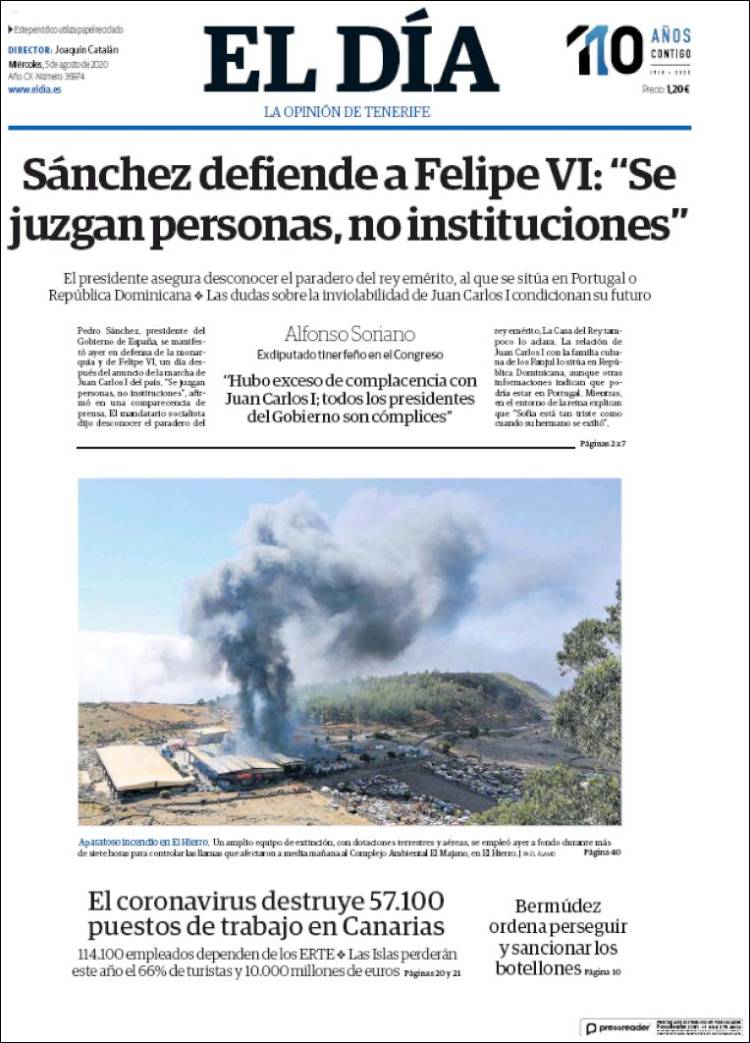 Portada de El Día (Espa&ntilde;a)
