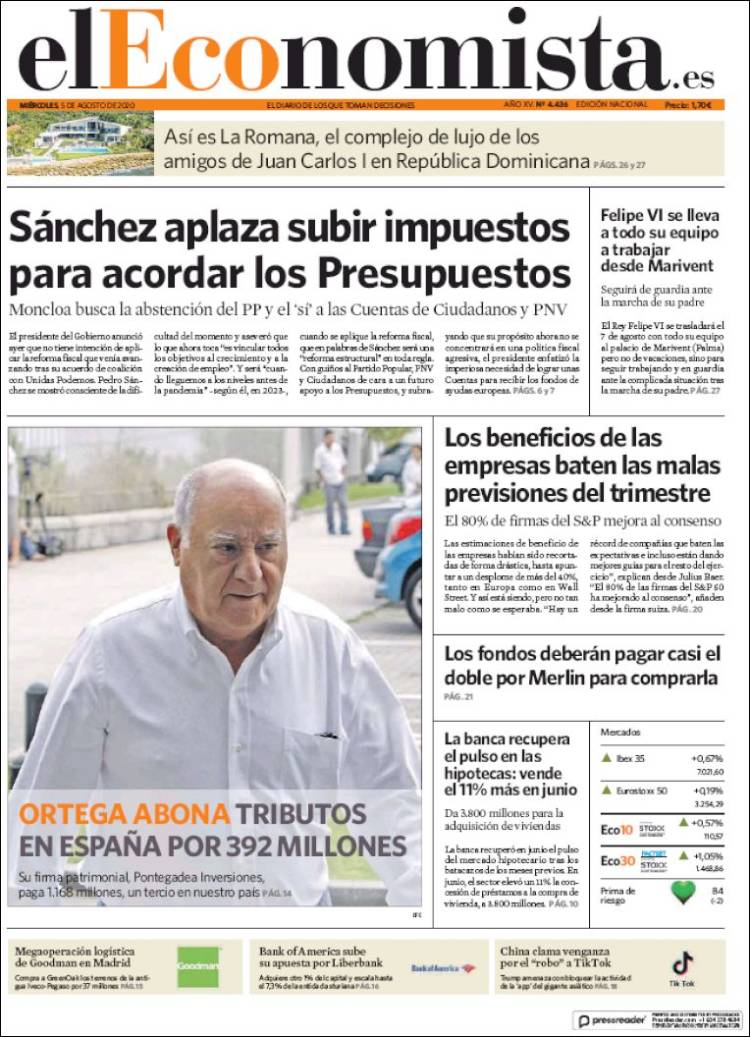 Portada de El Economista (Espa&ntilde;a)