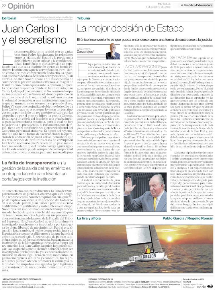 Portada de El Periódico de Extremadura (Espa&ntilde;a)