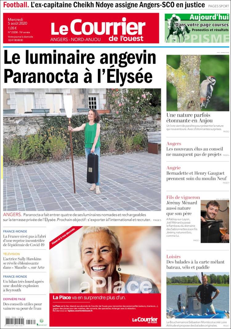 Portada de Le Courrier de l'Ouest (Francia)