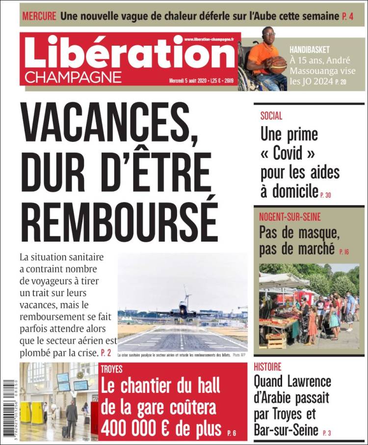 Portada de Libération Champagne (Francia)
