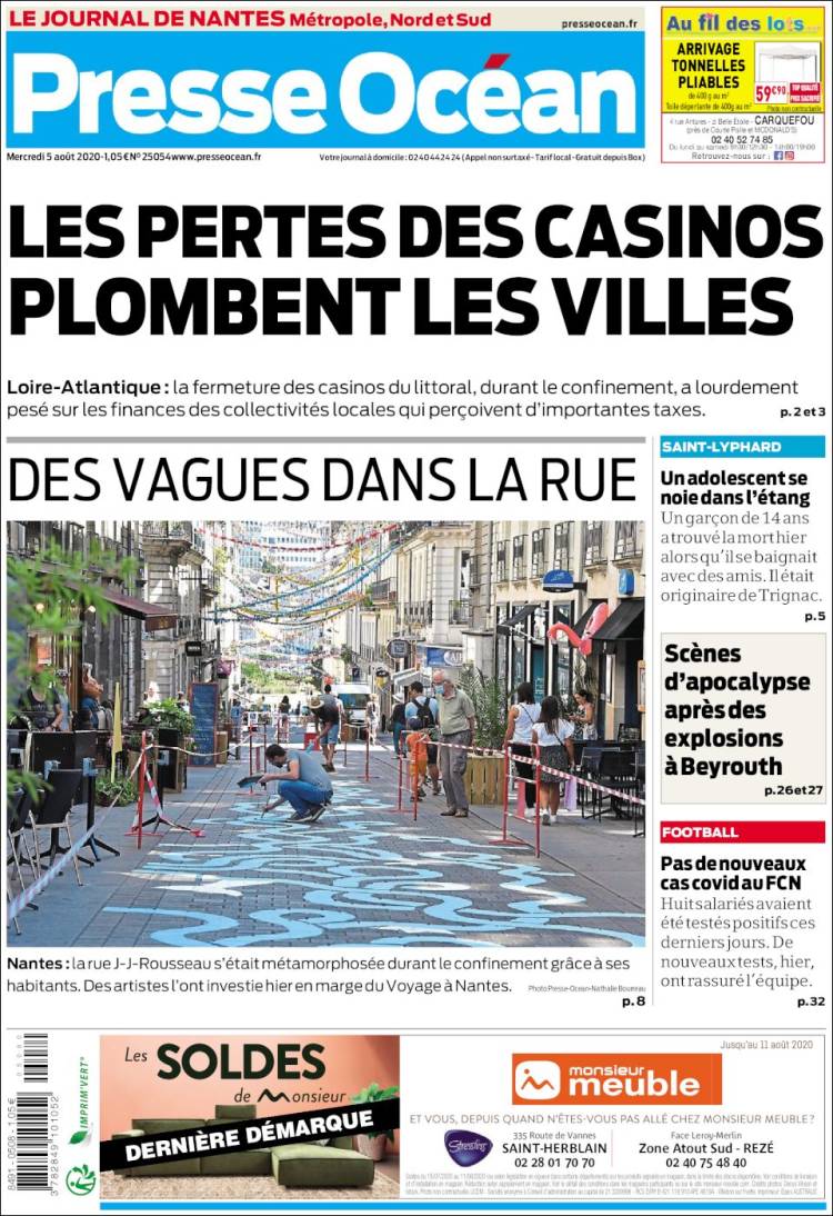 Portada de Presse Ocean (Francia)