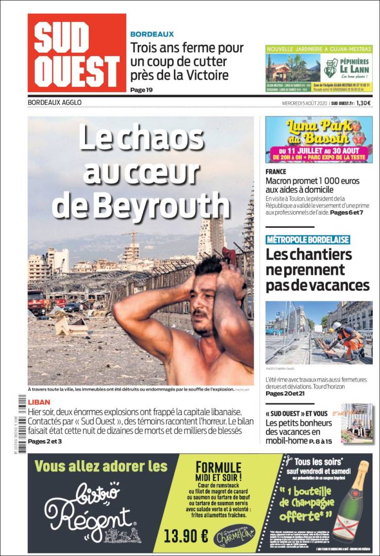 Portada de Sud Ouest (Francia)