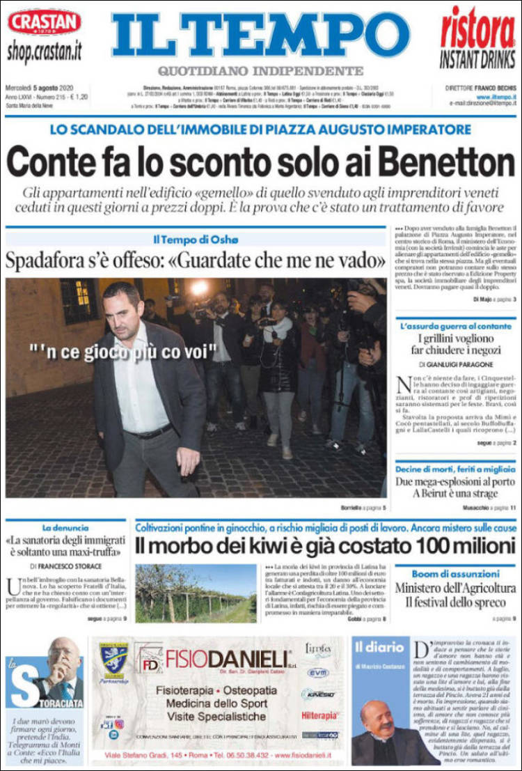Portada de Il Tempo (Italia)