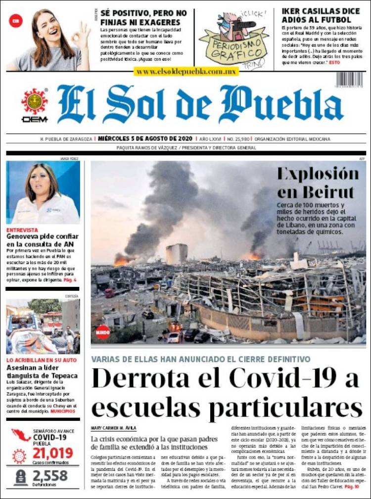 Periódico El Sol de Puebla (México). Periódicos de México. Edición de