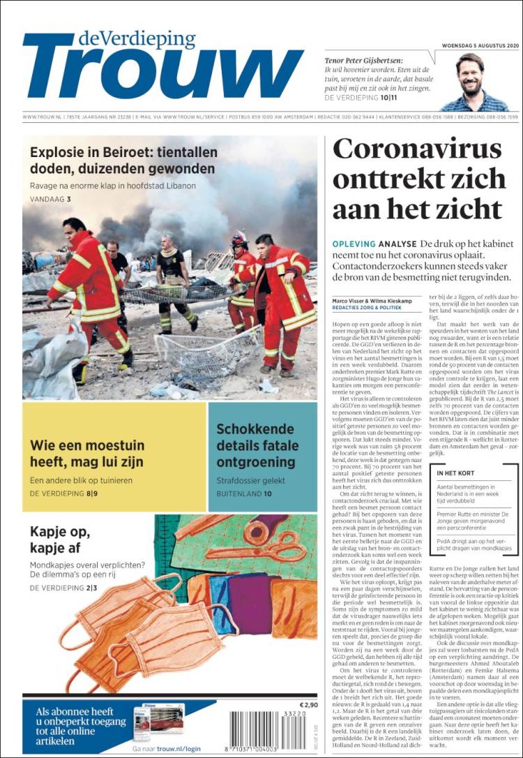Portada de Trouw (Pa&iacute;ses Bajos)