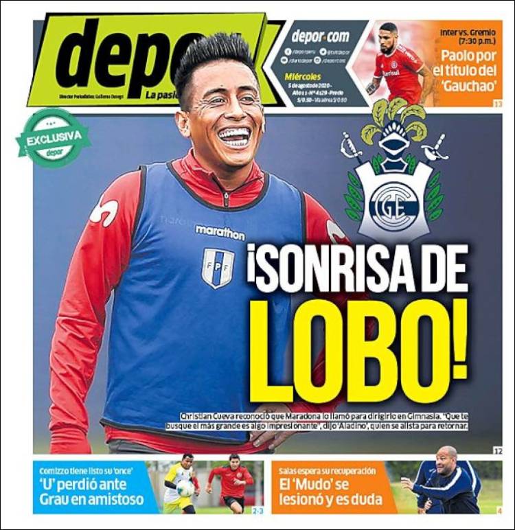 Portada de Depor (Per&uacute;)