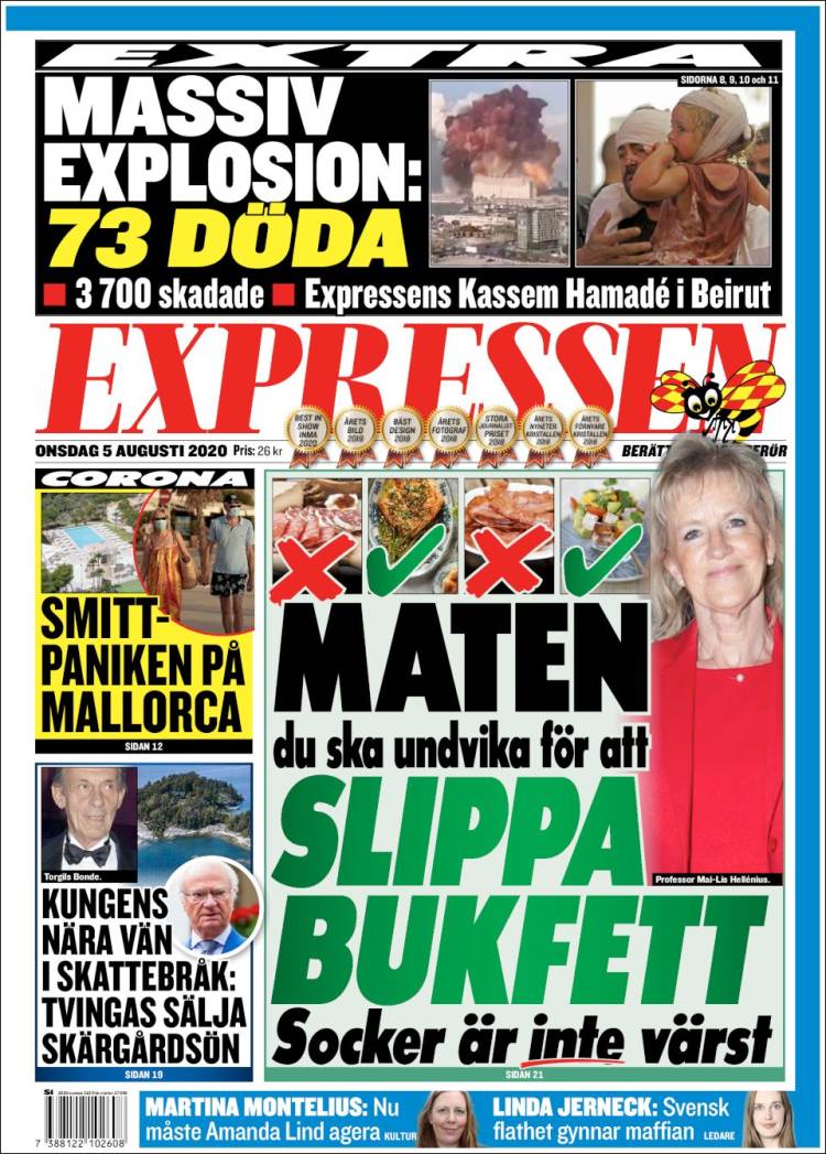 Portada de Expressen (Suecia)