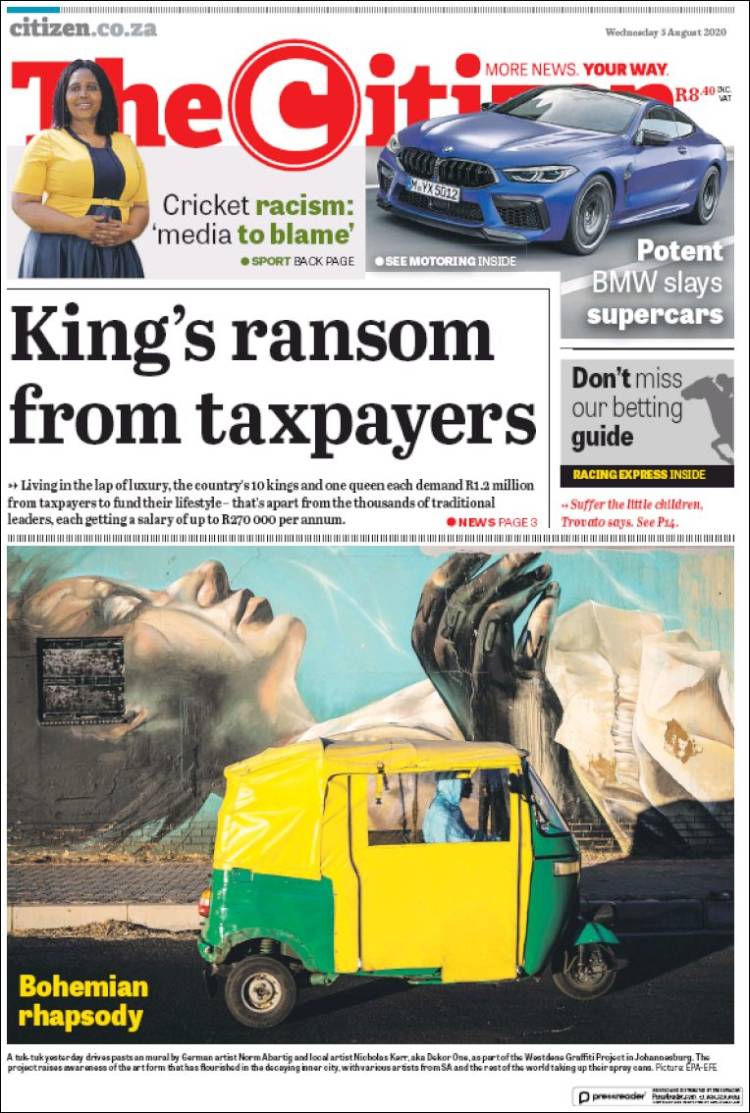 Portada de The Citizen (Sud&aacute;frica)