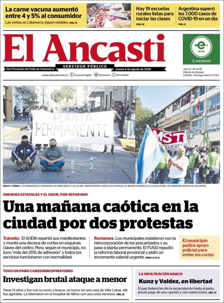 Portada de El Ancasti (Argentina)