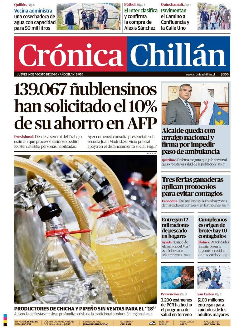 Portada de Crónica Chillán (Chile)