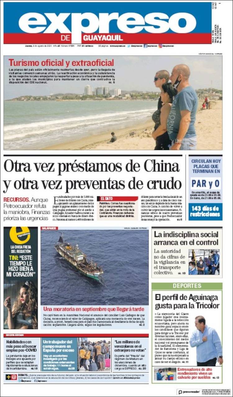 Portada de Expreso (Ecuador)